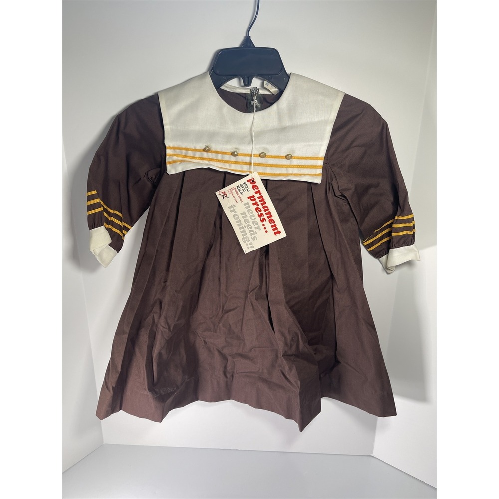 Vintage Little Girls Brown Costume Type Outfit Skirt Dress NEW NWT